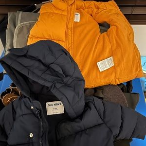 Boys old navy vest and puffer jacket!